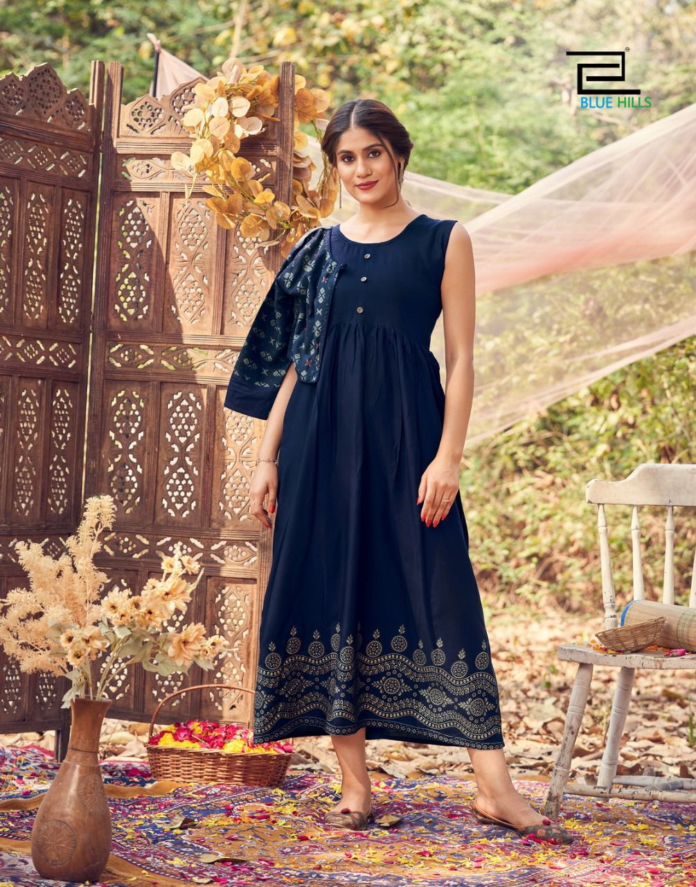 Blue Hills Trend 25 New Exclusive Wear Rayon Printed Kurti With Koti Collection